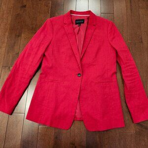 Banana Republic women's red blazer in size 6 cotton linen mix